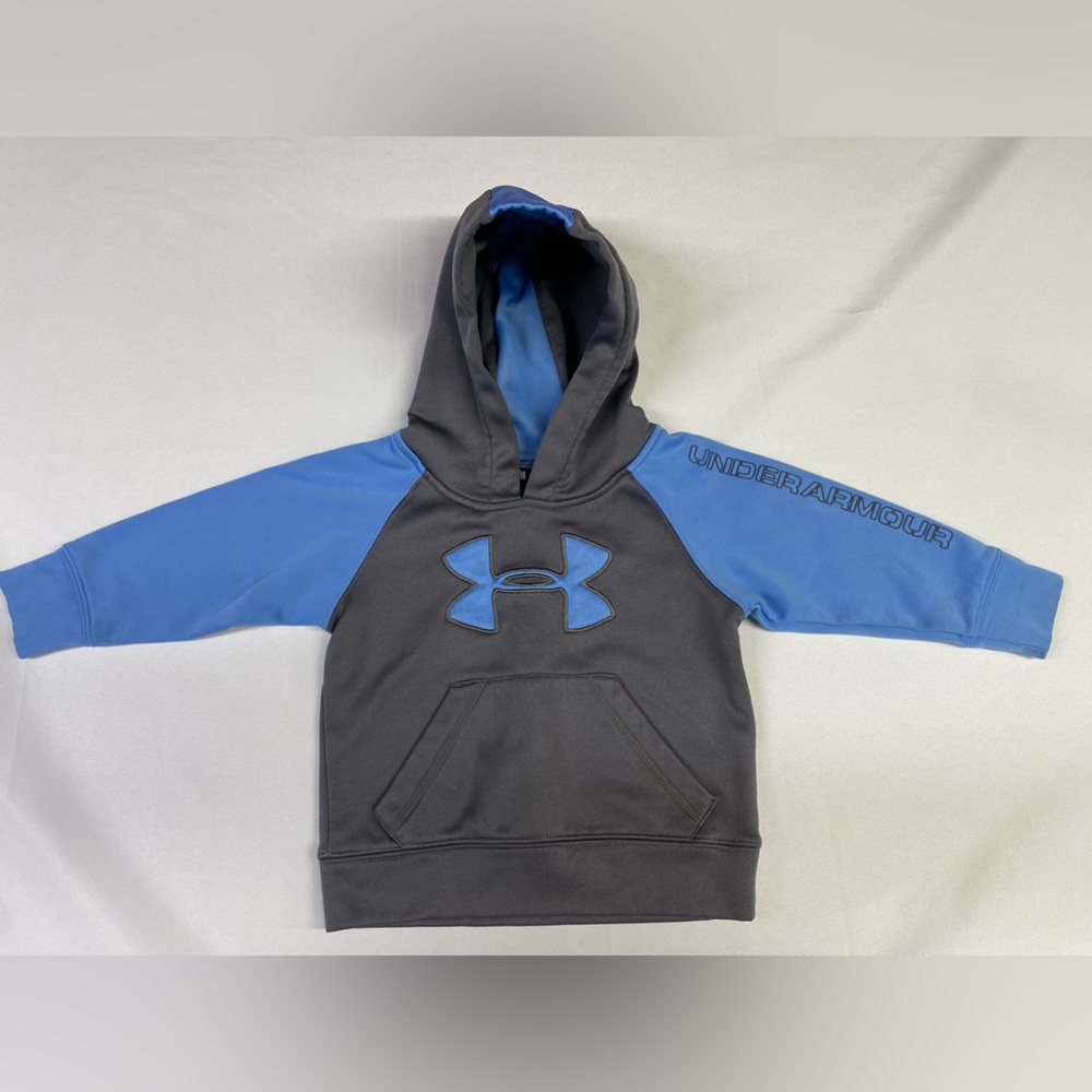 Under Armour Gray Hoodie with Blue Sleeves - Kids